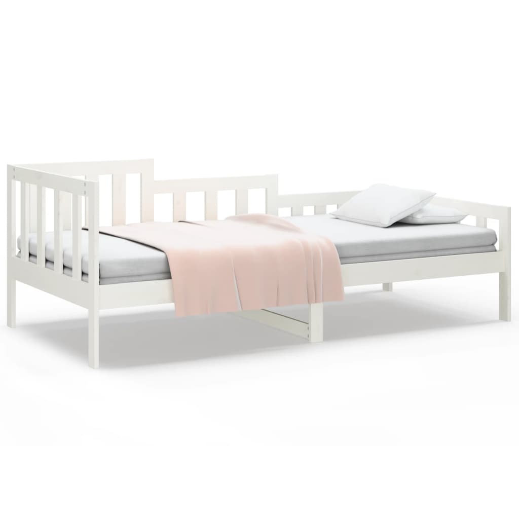 daybed uden madras 90x200 cm massivt fyrretræ hvid