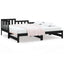 daybed med udtræk 2x(80x200) cm massivt fyrretræ sort