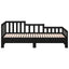 daybed med udtræk 2x(80x200) cm massivt fyrretræ sort