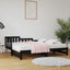 daybed med udtræk 2x(90x190) cm massivt fyrretræ sort