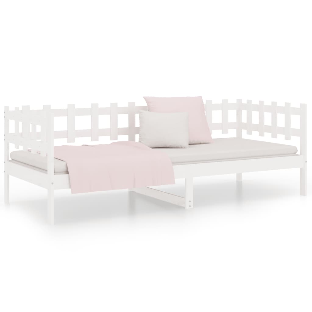 daybed uden madras 90x200 cm massivt fyrretræ hvid