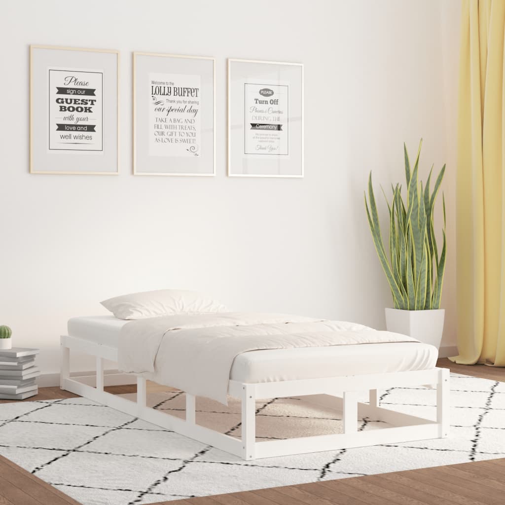sengeramme 100x200 cm massivt træ hvid