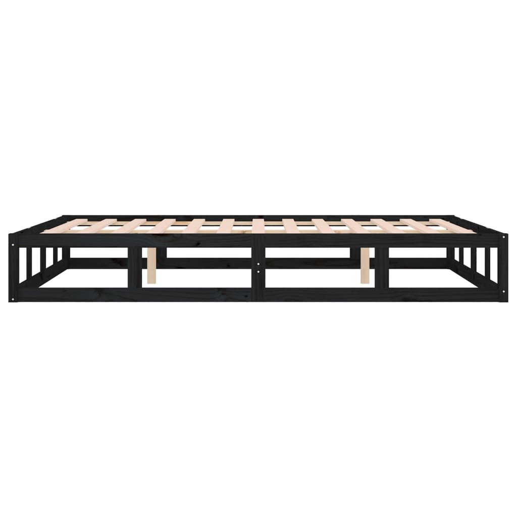 sengeramme 120x200 cm massivt træ sort