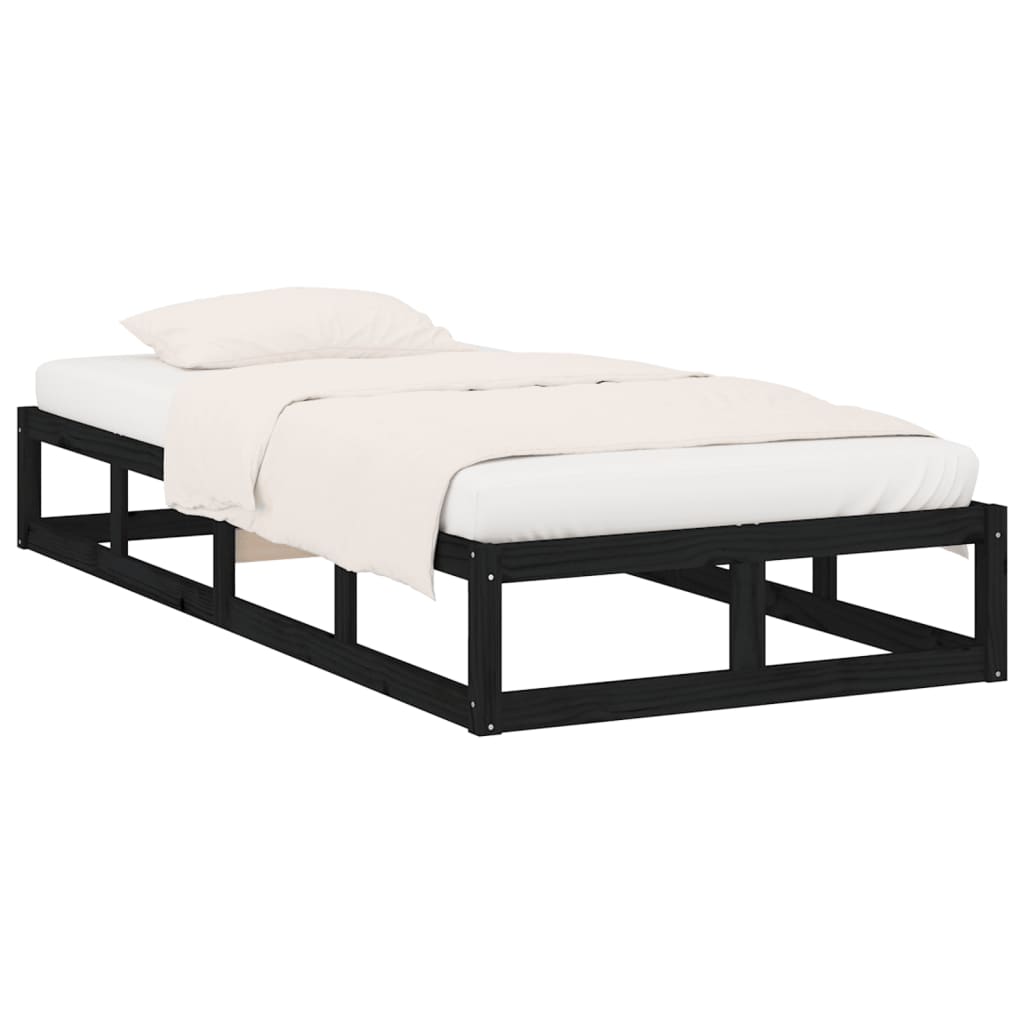 sengeramme 75x190 cm Small Single massivt træ sort