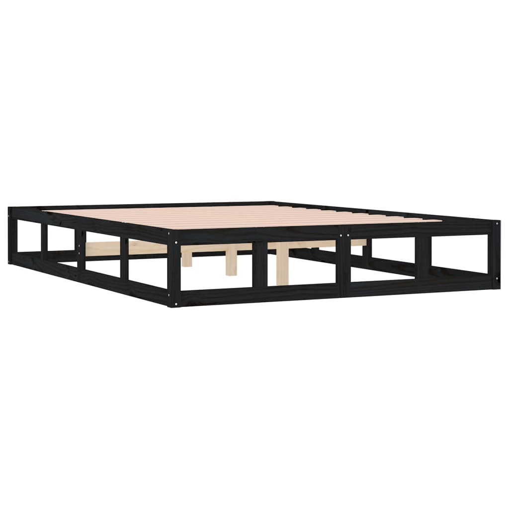 sengeramme 120x190 cm Small Double massivt træ sort