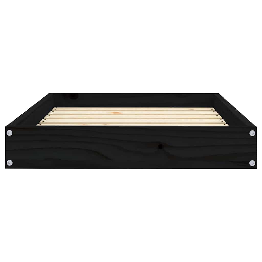 hundeseng 71,5x54x9 cm massivt fyrretræ sort