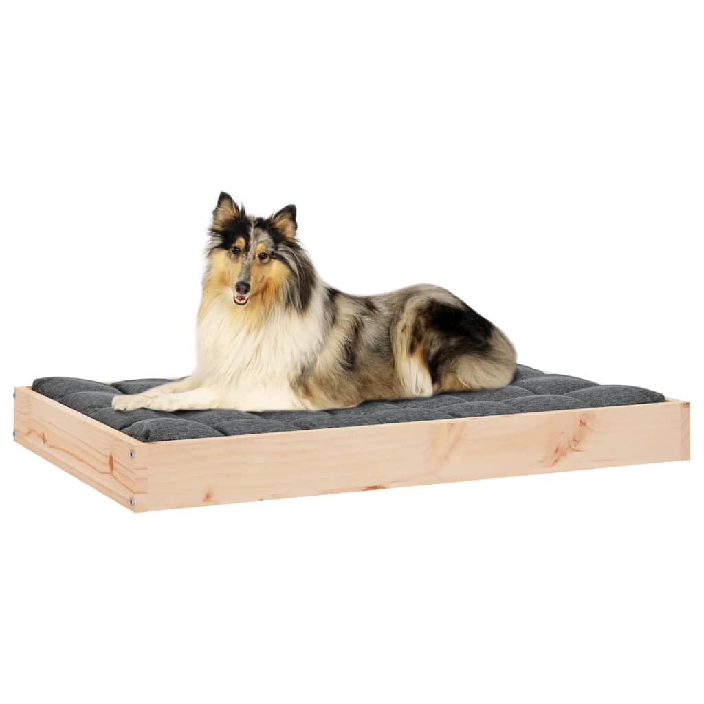 hundeseng 91,5x64x9 cm massivt fyrretræ