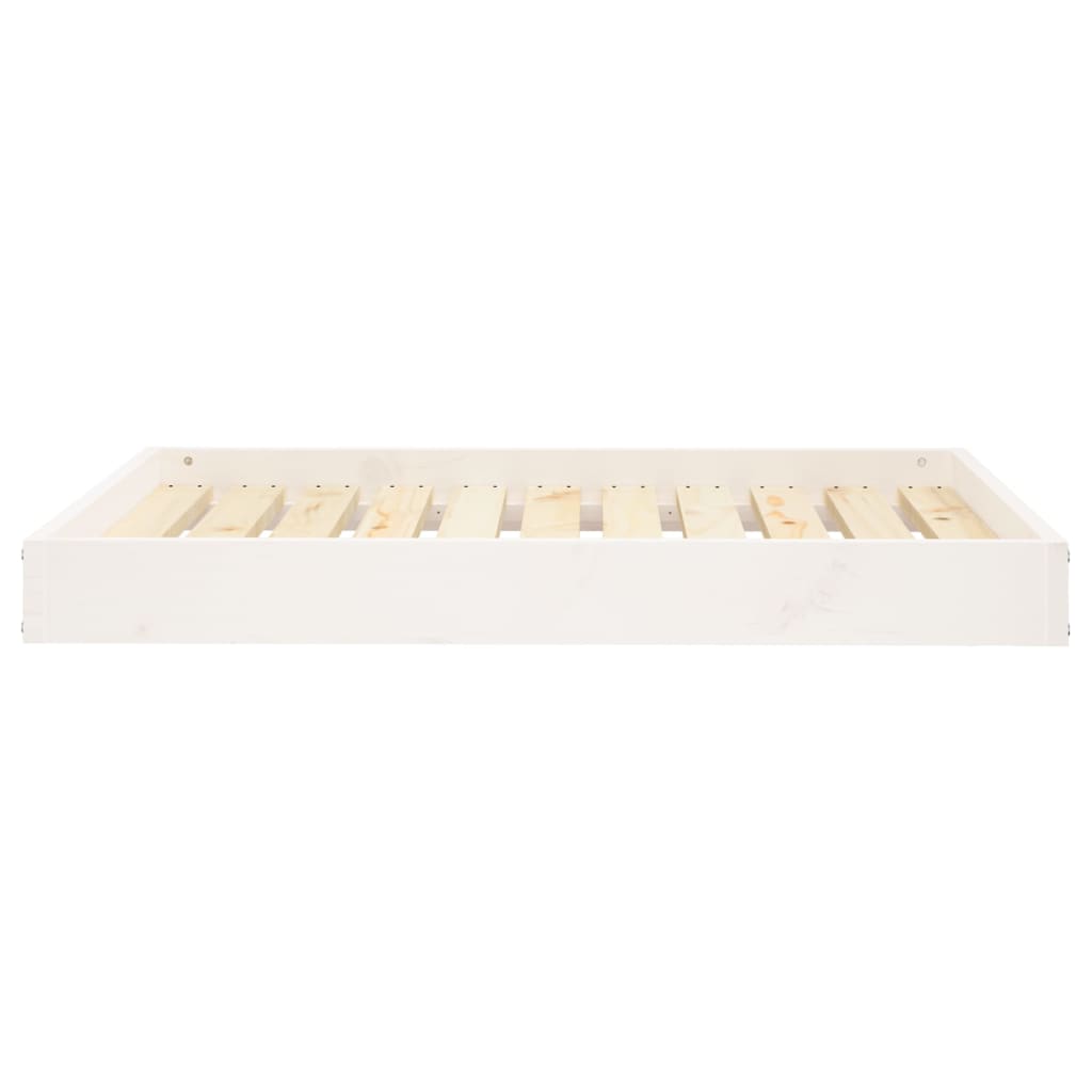 hundeseng 91,5x64x9 cm massivt fyrretræ hvid