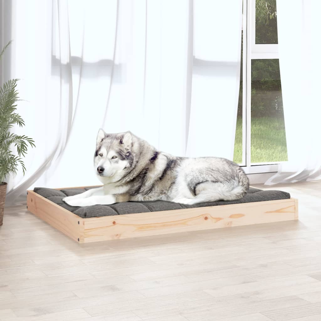 hundeseng 101,5x74x9 cm massivt fyrretræ