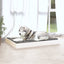 hundeseng 101,5x74x9 cm massivt fyrretræ hvid
