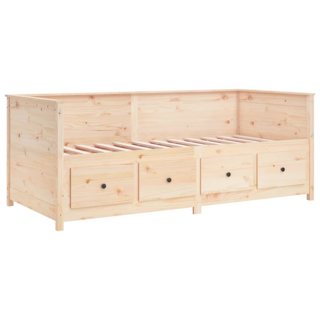 daybed med reol uden madras 75x190 cm massivt fyrretræ