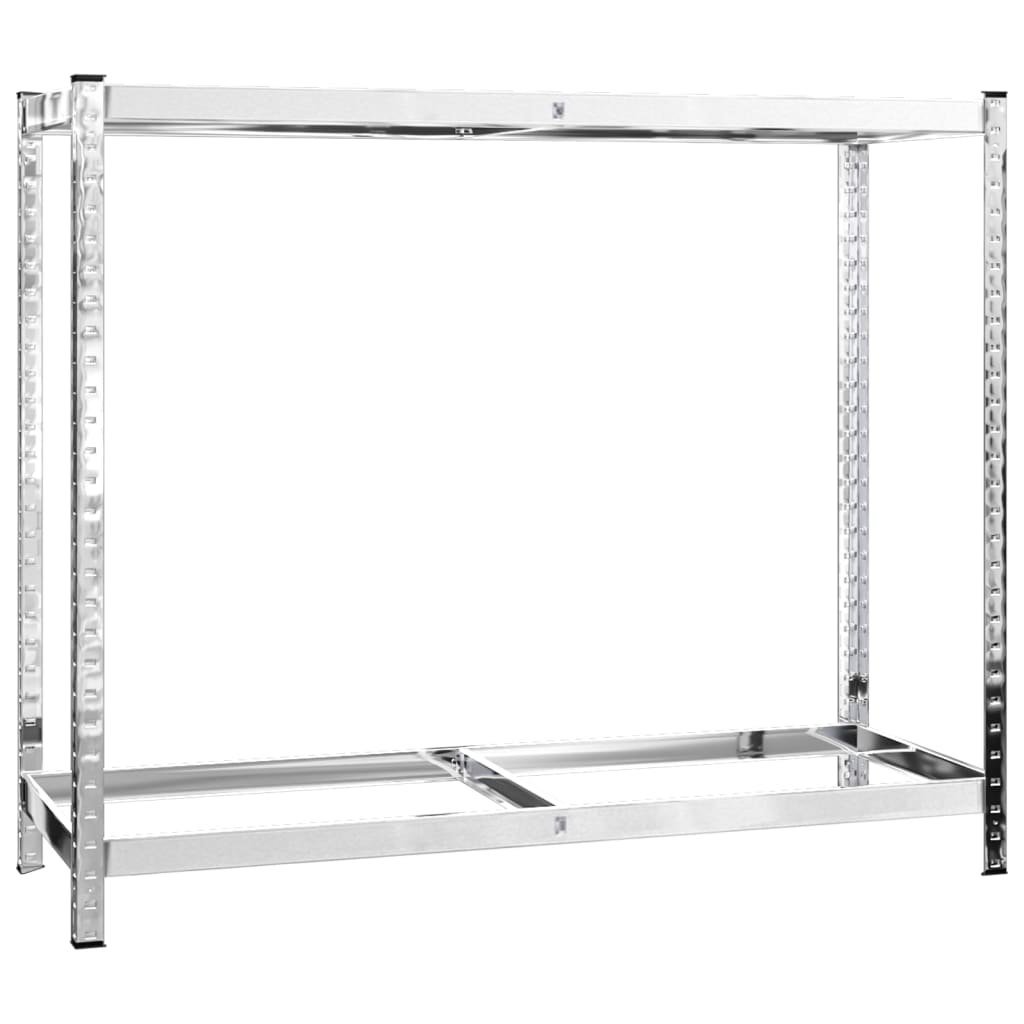 dækreoler 2 stk. med 2 hylder 110x40x110 cm stål sølvfarvet