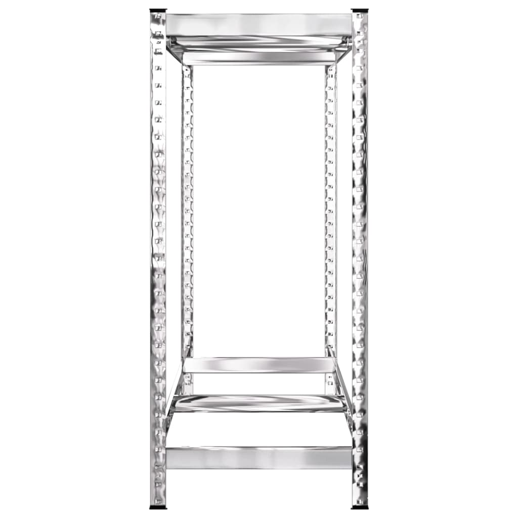 dækreoler 2 stk. med 2 hylder 110x40x110 cm stål sølvfarvet