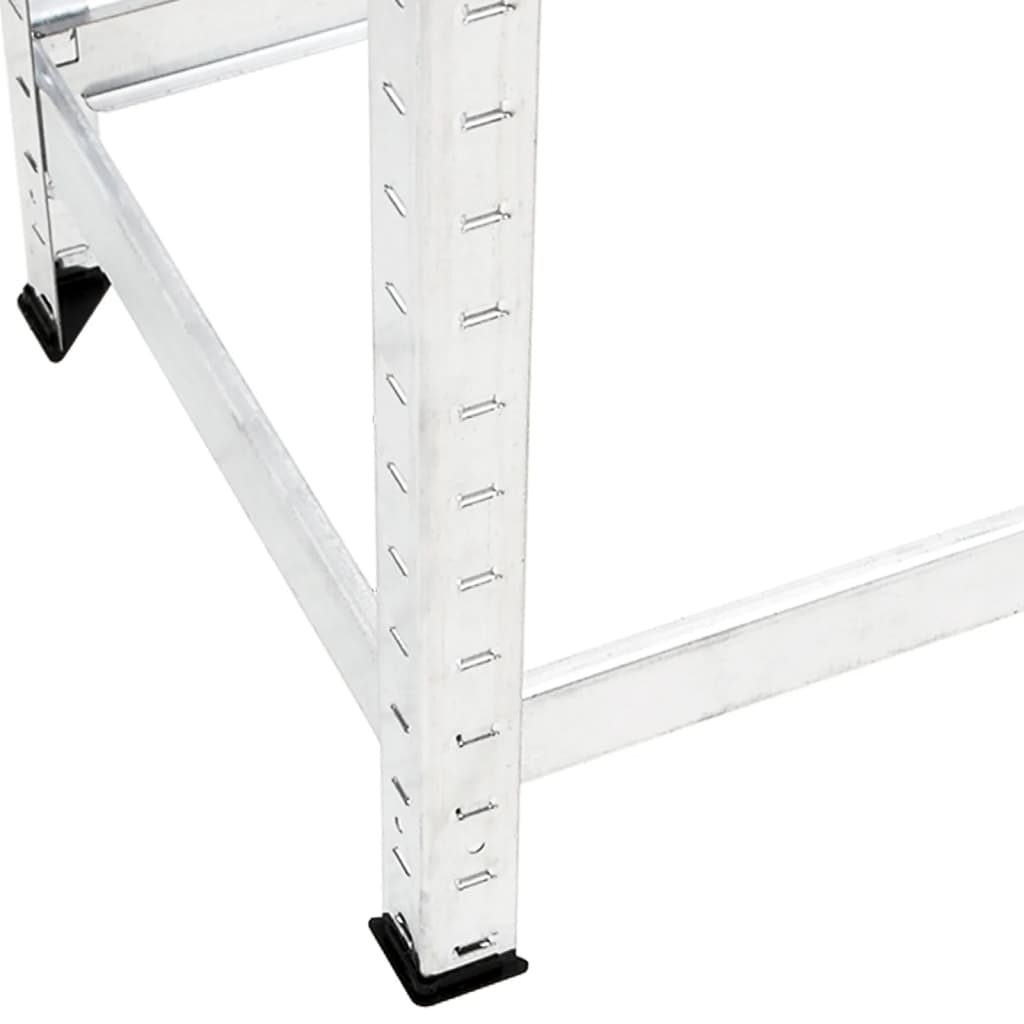 dækreoler 2 stk. med 2 hylder 110x40x110 cm stål sølvfarvet
