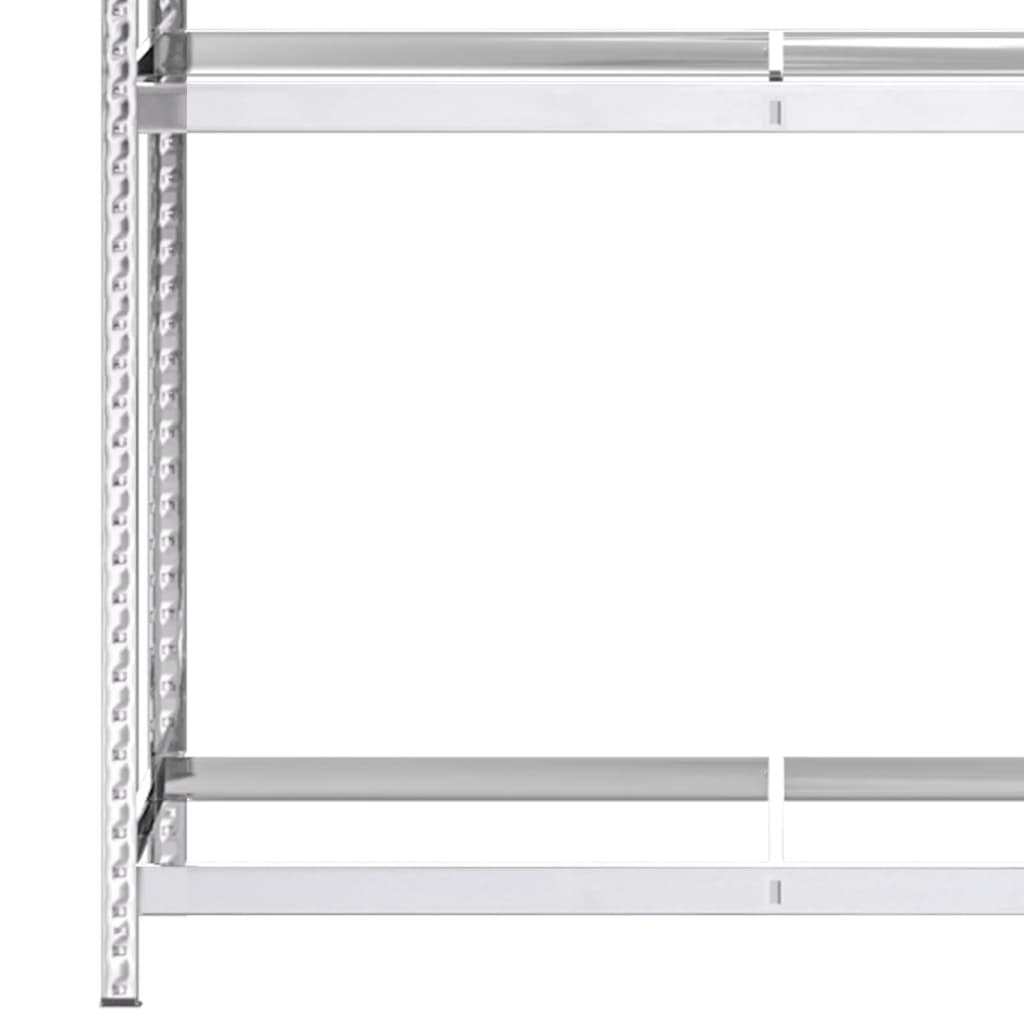 dækreol med 3 hylder 110x40x200 cm stål sølvfarvet