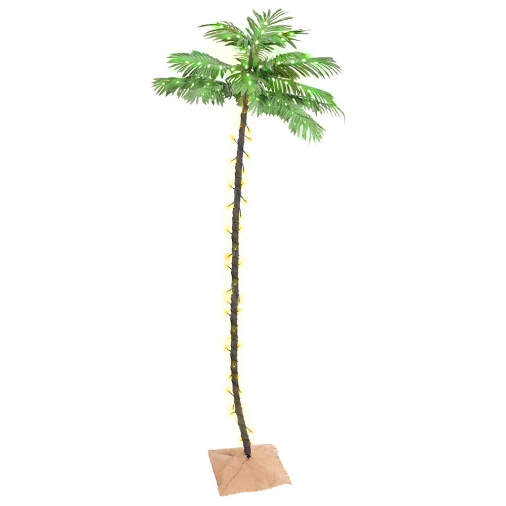LED-palmetræ 300 cm 192 LED'er varmt hvidt lys hvid