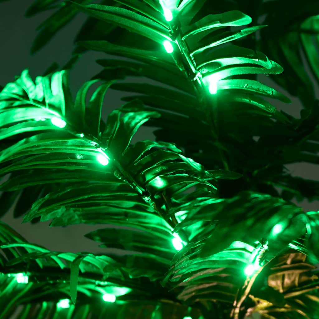 LED-palmetræ 300 cm 192 LED'er varmt hvidt lys hvid