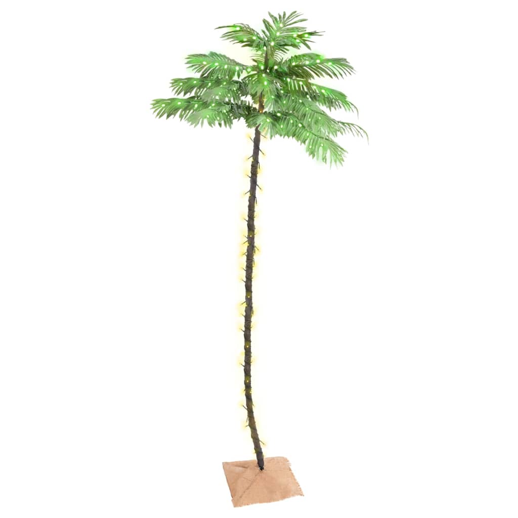LED-palmetræ 400 cm 252 LED'er varmt hvidt lys hvid