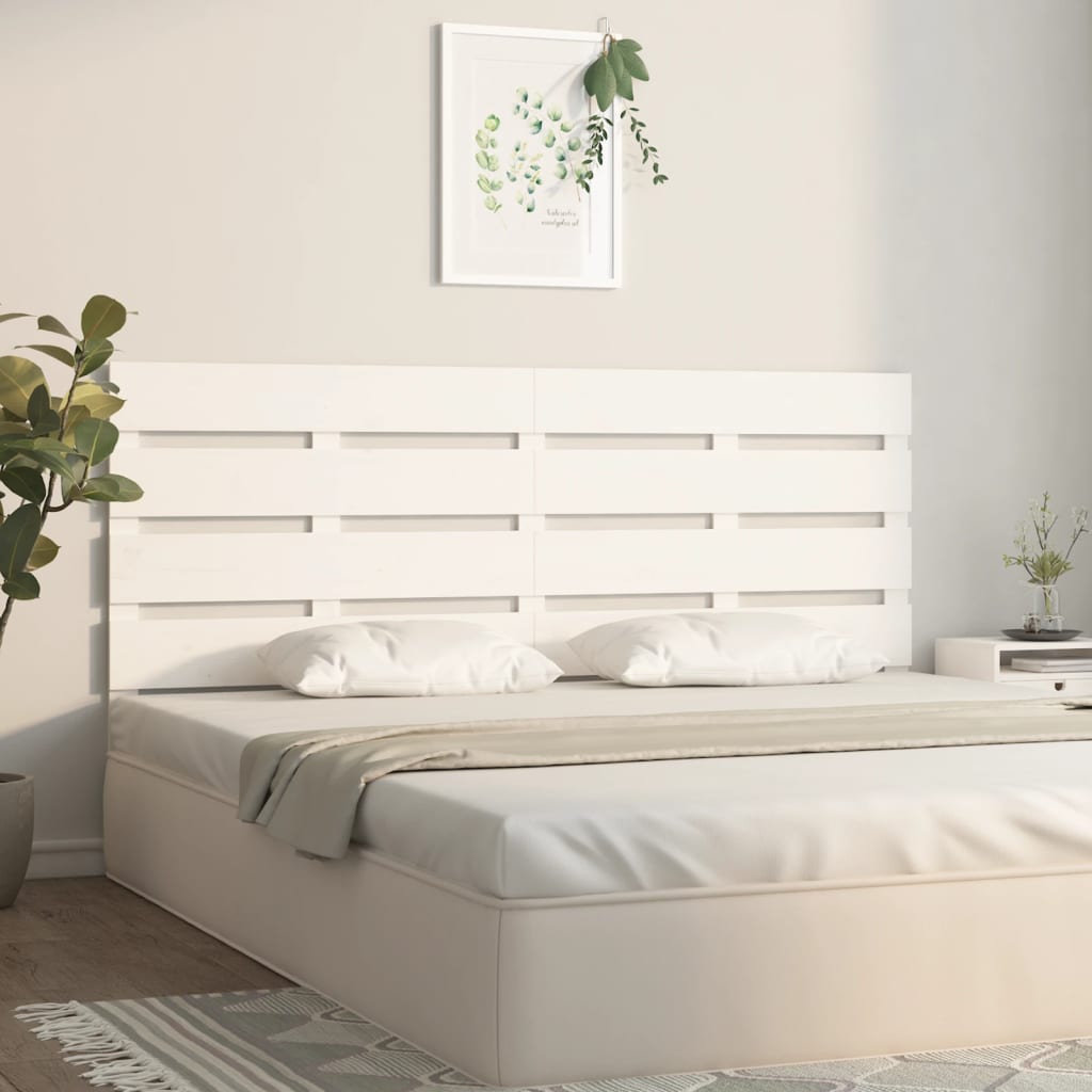 sengegavl 160x3x80 cm massivt fyrretræ hvid