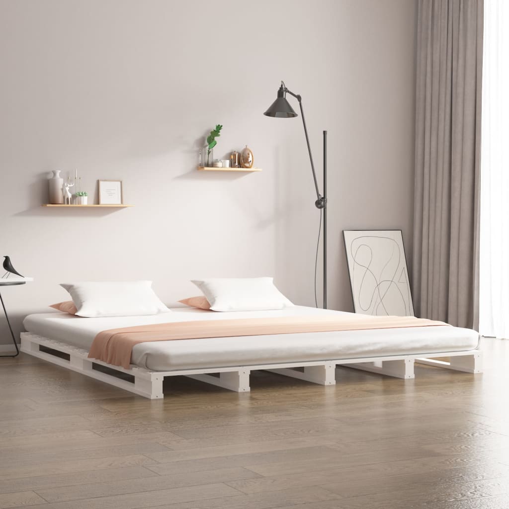 palleseng 120x190 cm Small Double massivt fyrretræ hvid