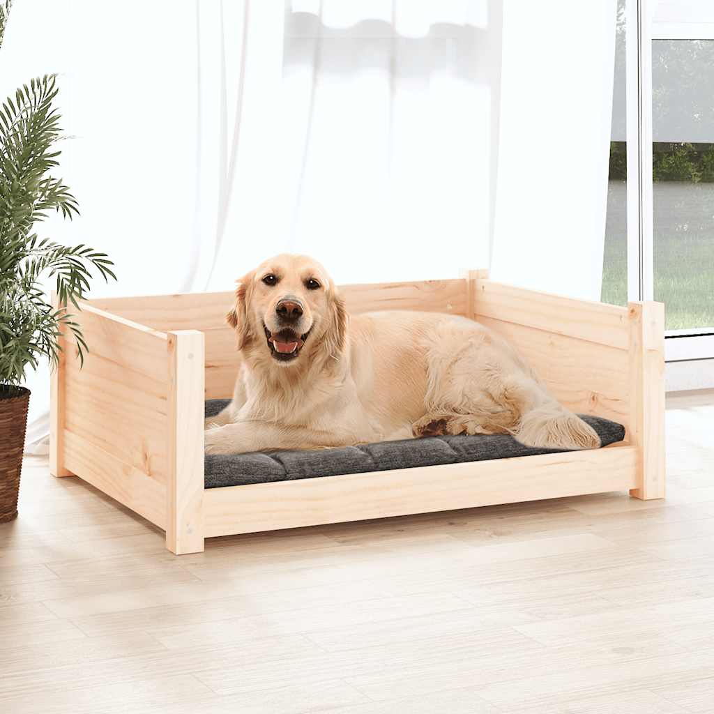 hundeseng 75,5x55,5x28 cm massivt fyrretræ