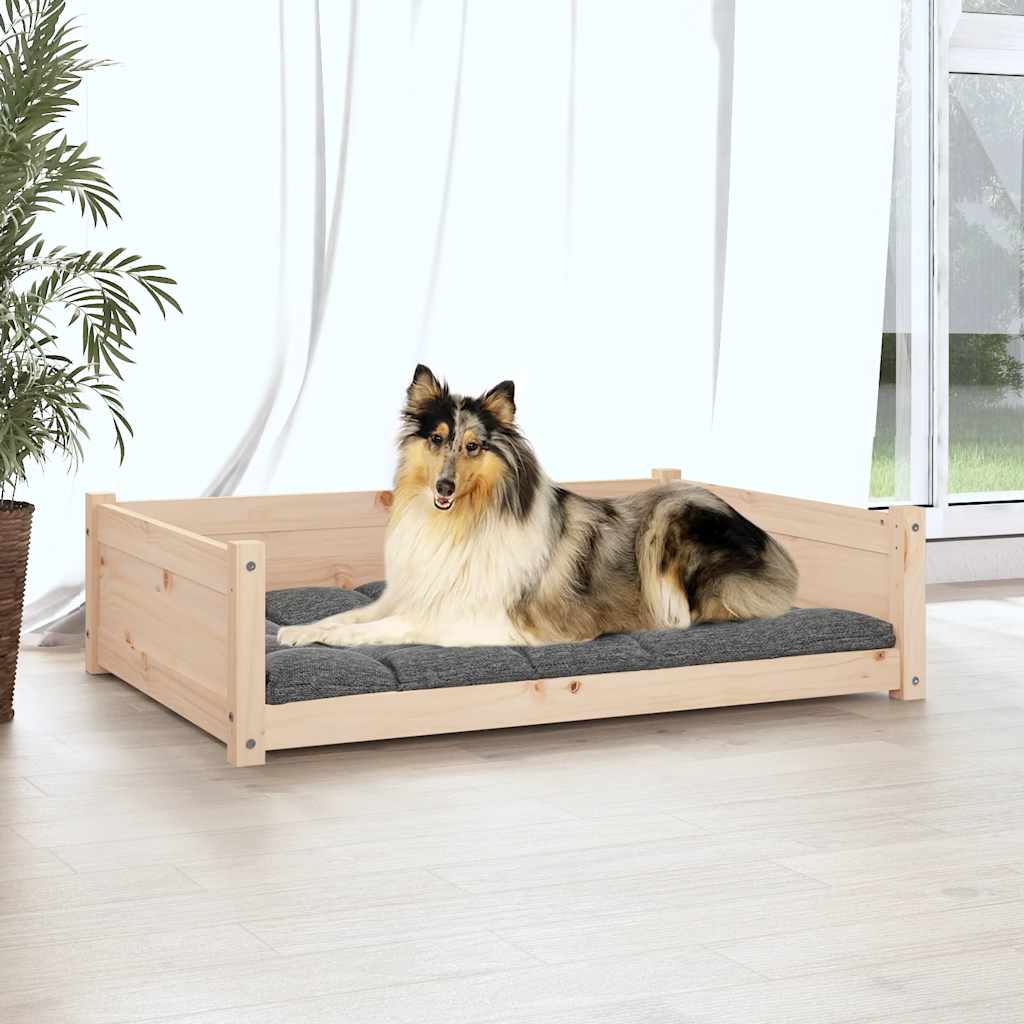 hundeseng 95,5x65,5x28 cm massivt fyrretræ