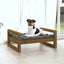 hundeseng 55,5x45,5x28 cm massivt fyrretræ gyldenbrun