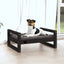 hundeseng 55,5x45,5x28 cm massivt fyrretræ sort