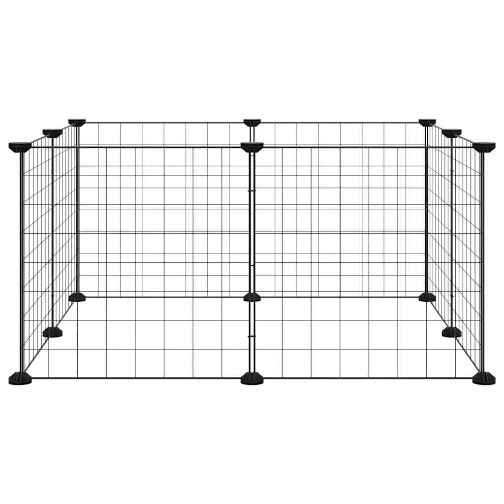 8-panels kæledyrsbur sort 35x35 cm stål