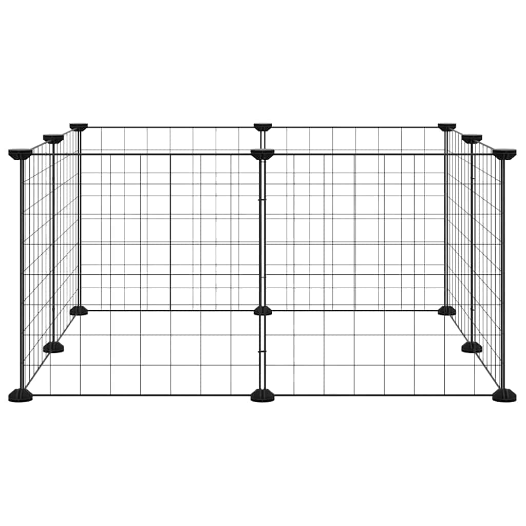 8-panels kæledyrsbur sort 35x35 cm stål