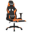 gamingstol m. massage og fodstøtte kunstlæder sort og orange
