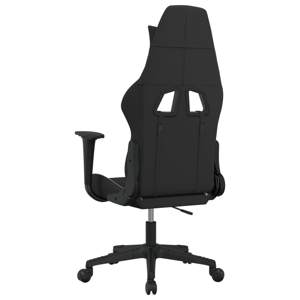 gamingstol med massagefunktion stof sort og cremefarvet