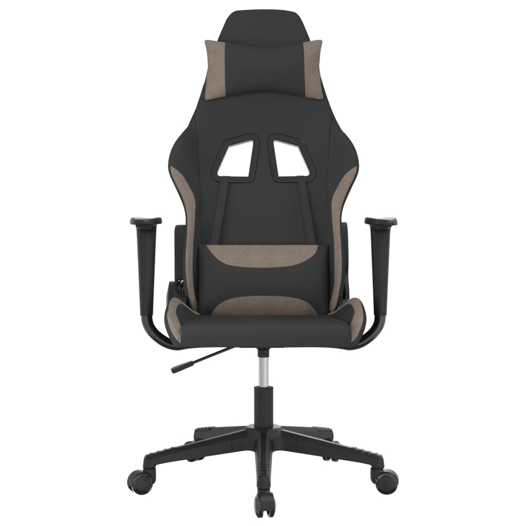 gamingstol med massagefunktion stof sort og gråbrun