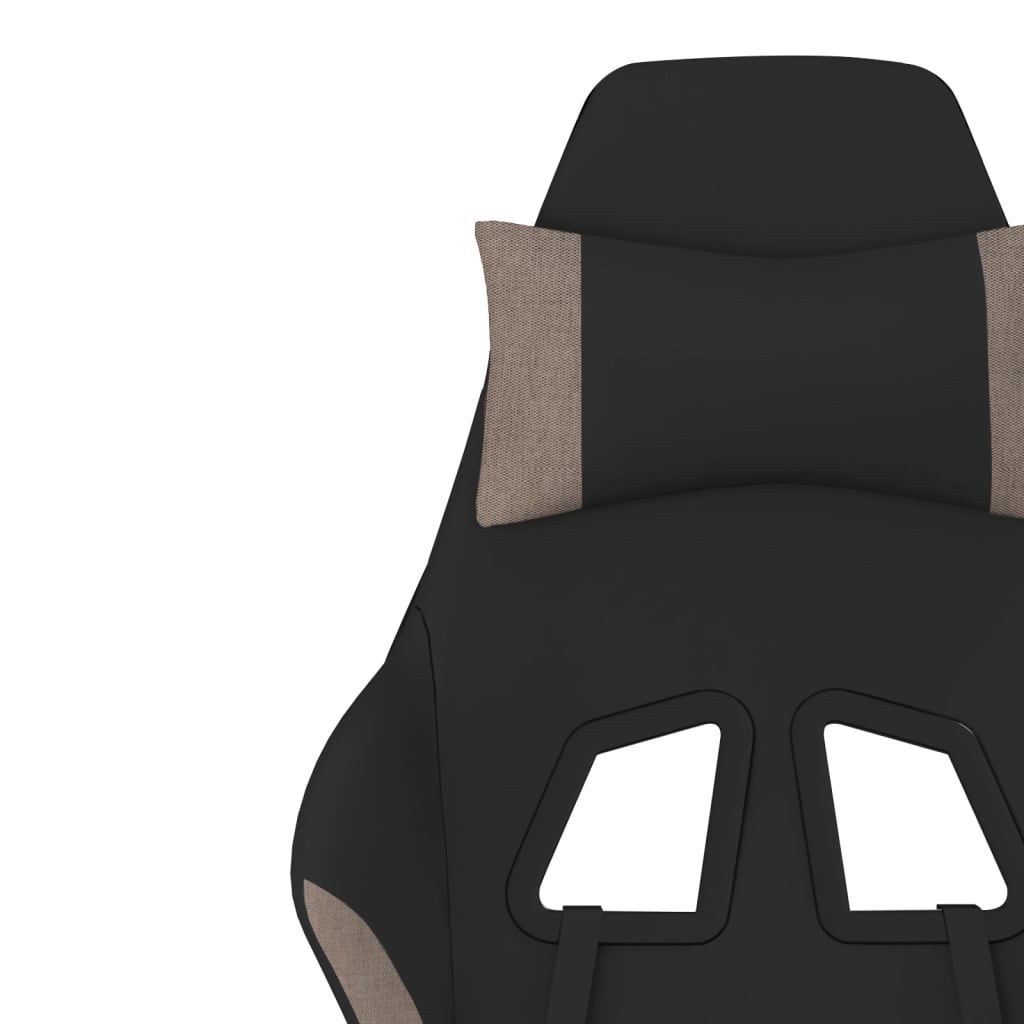 gamingstol med massagefunktion stof sort og gråbrun