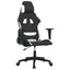 gamingstol med massagefunktion stof sort og hvid