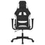 gamingstol med massagefunktion stof sort og hvid