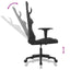 gamingstol med massagefunktion stof sort og hvid