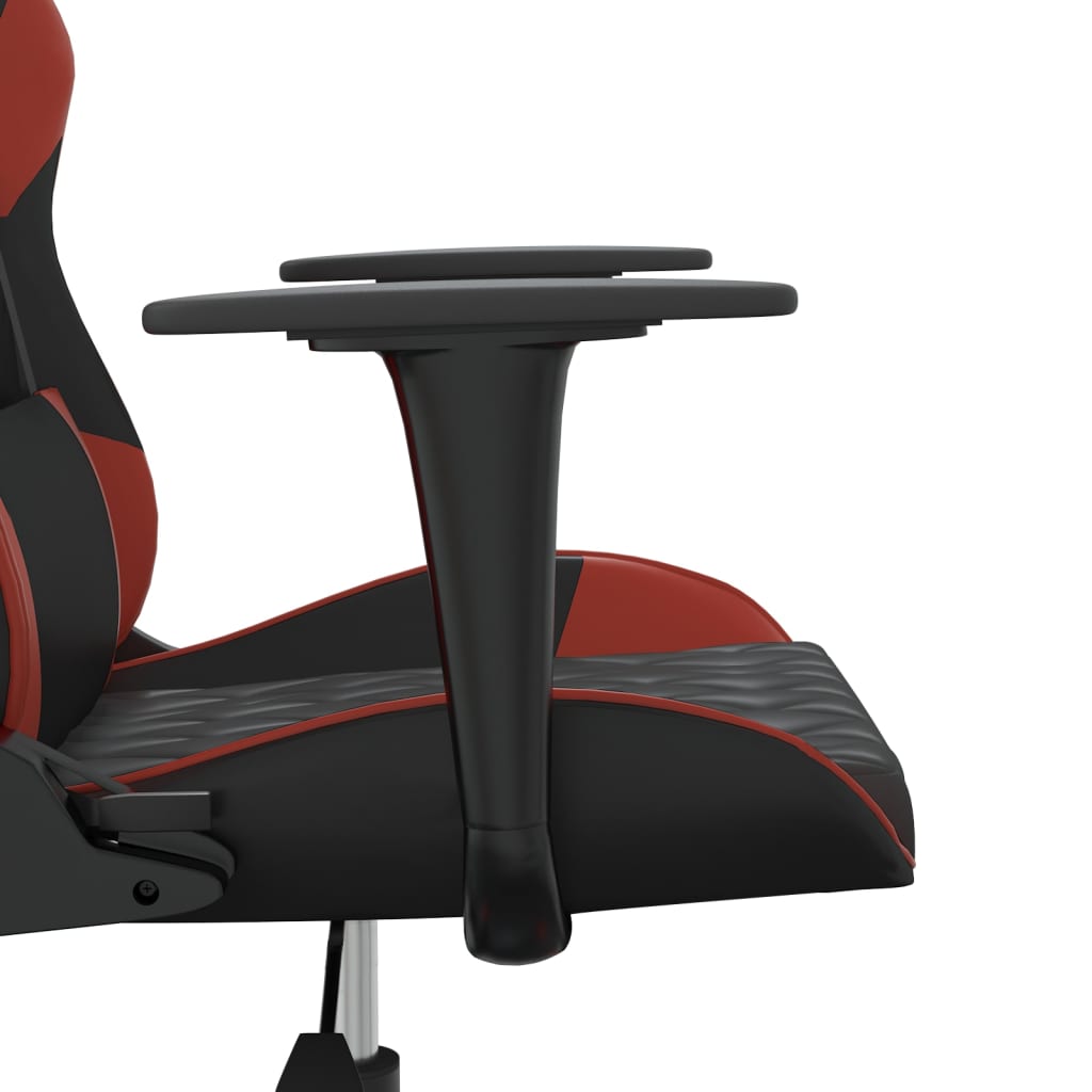 gamingstol m. massagefunktion kunstlæder sort og vinrød