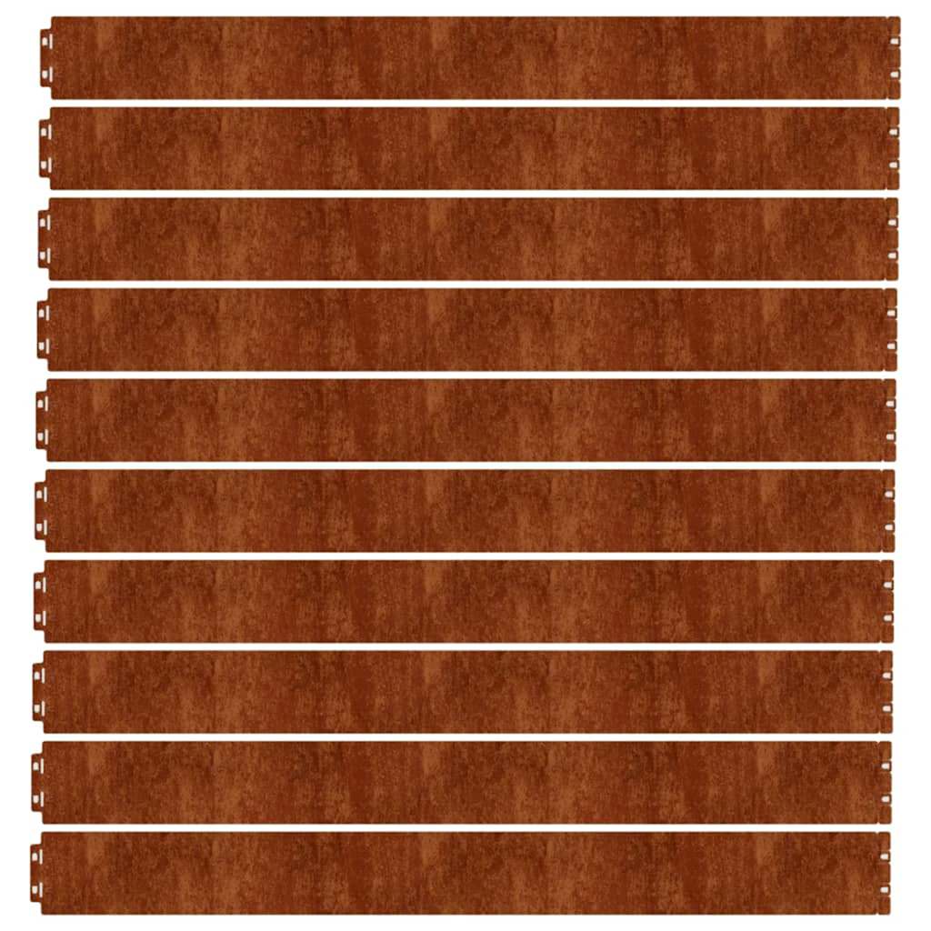 plænekanter 10 stk. 10x103 cm fleksibel cortenstål
