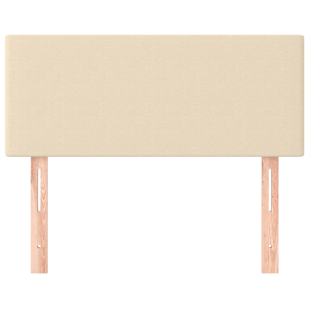 sengegavl 80x5x78/88 cm stof cremefarvet