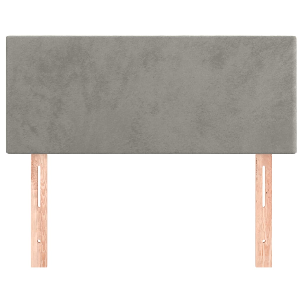 sengegavl 80x5x78/88 cm fløjl lysegrå