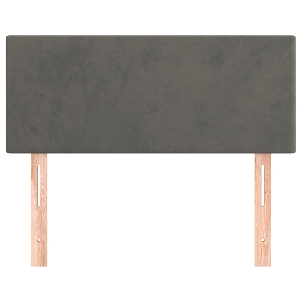 sengegavl 80x5x78/88 cm fløjl mørkegrå