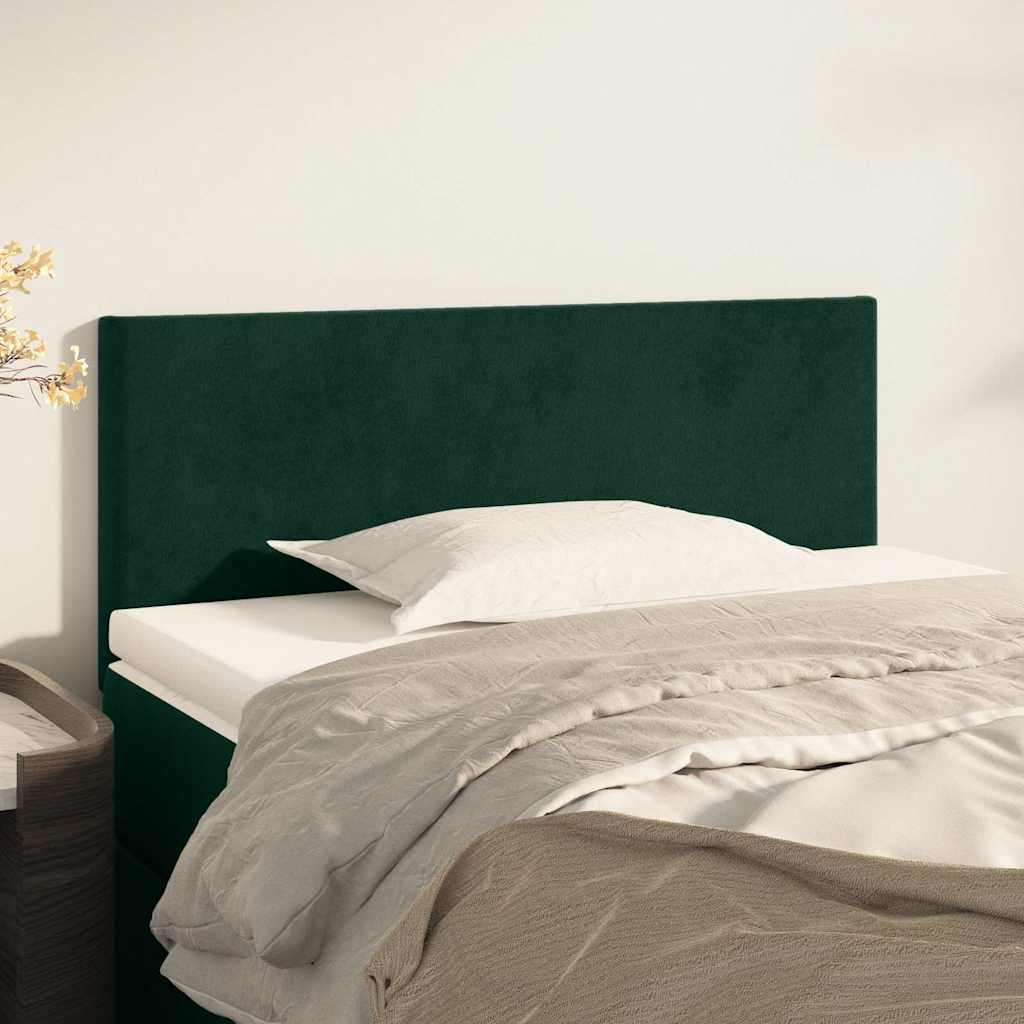 sengegavl 80x5x78/88 cm fløjl mørkegrøn