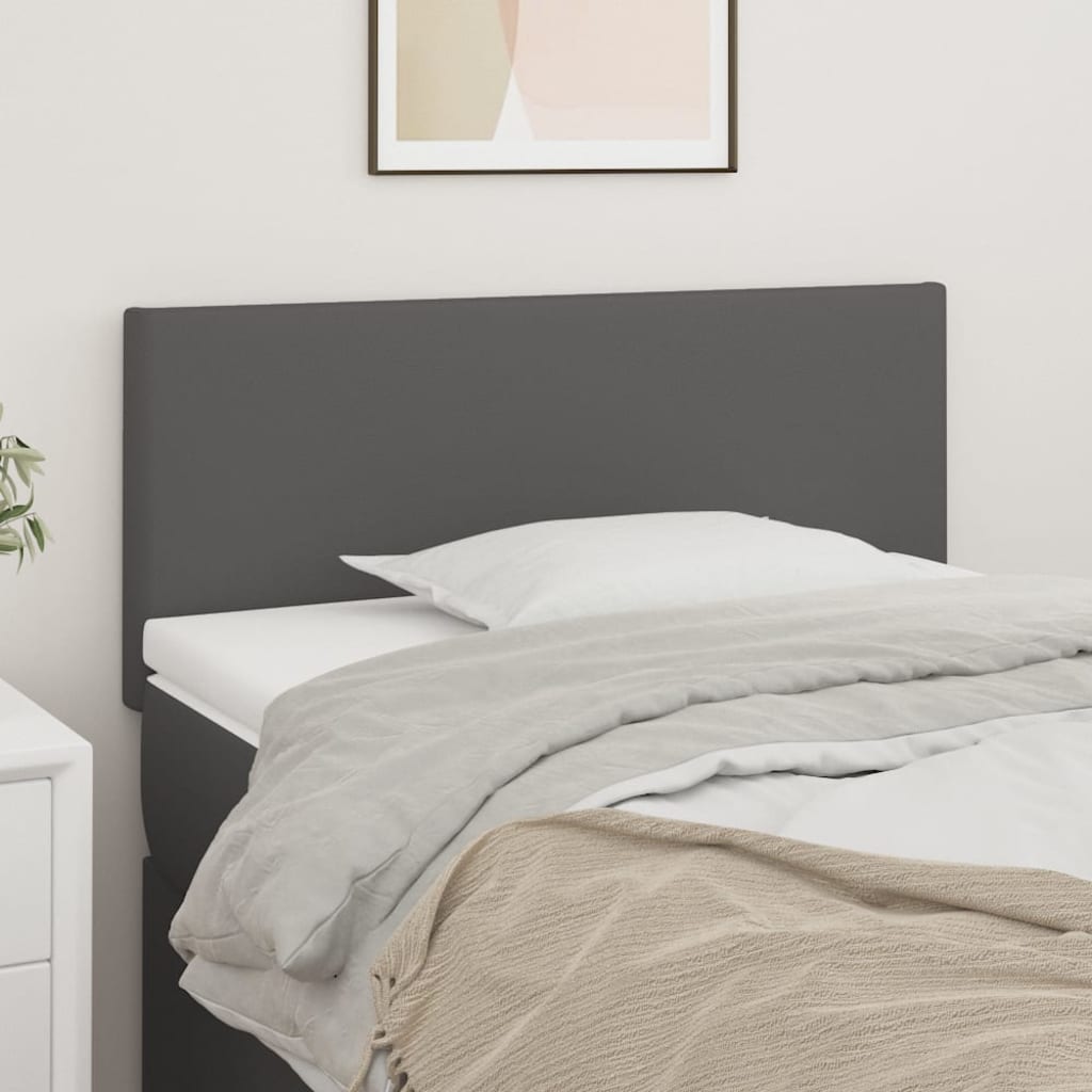 sengegavl 90x5x78/88 cm kunstlæder grå