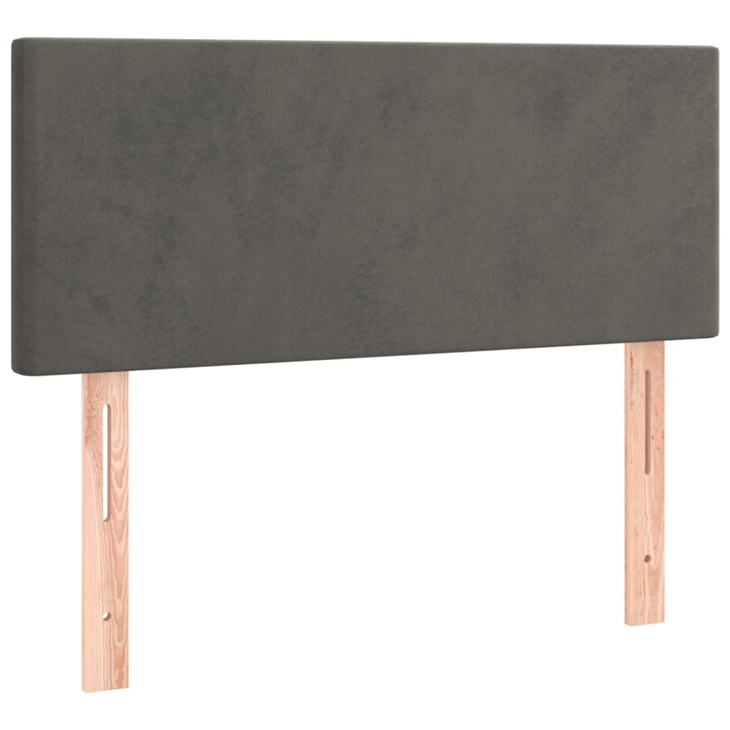 sengegavl 100x5x78/88 cm fløjl mørkegrå