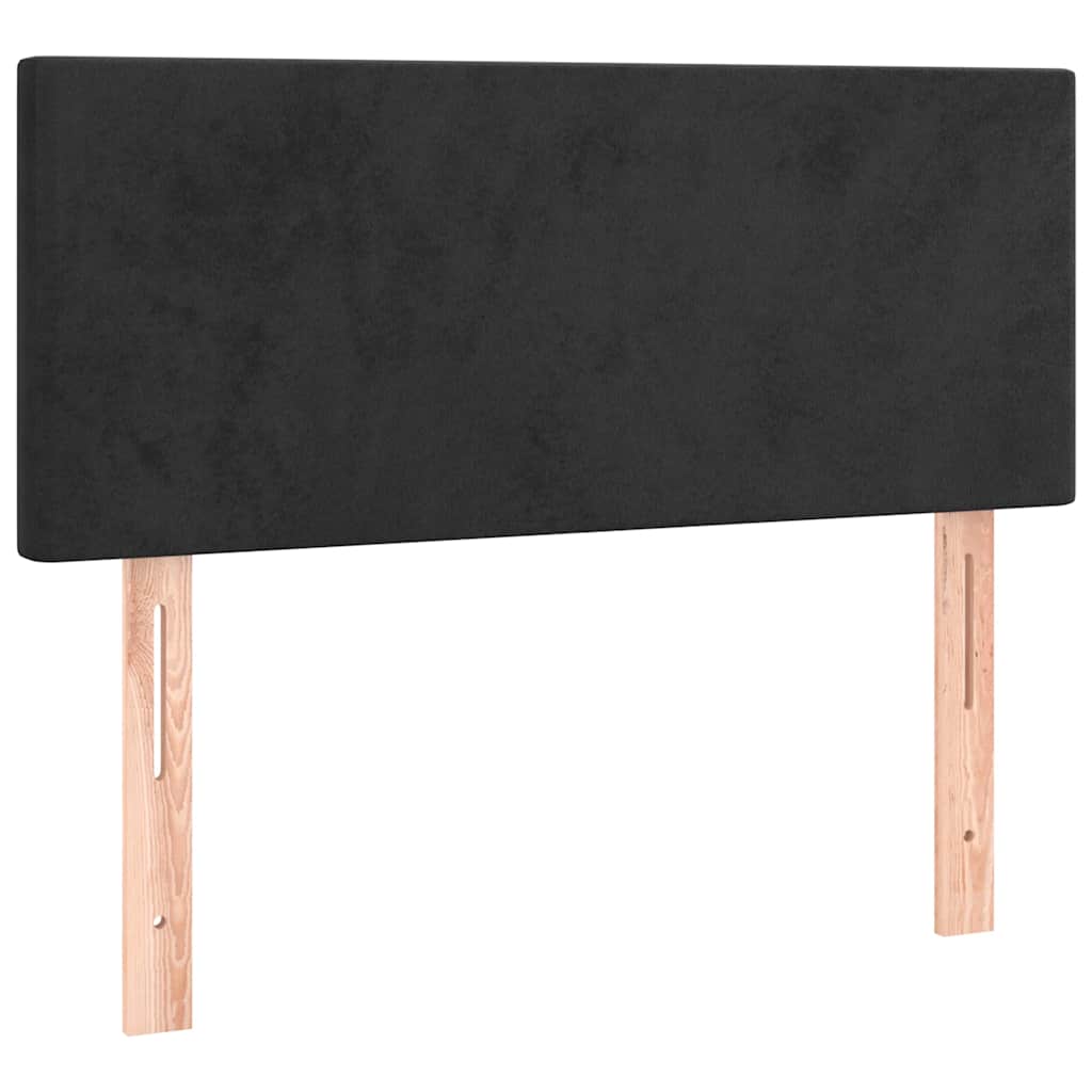 sengegavl 100x5x78/88 cm fløjl sort