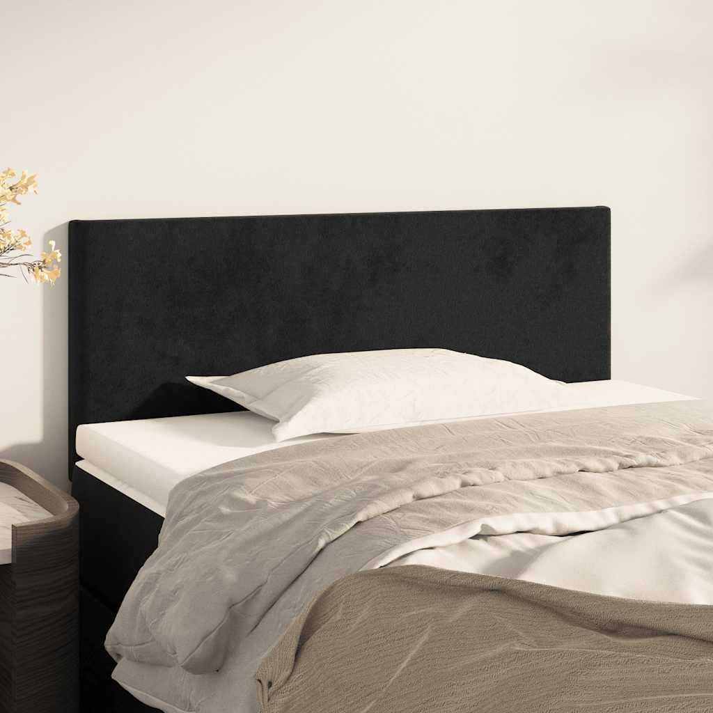 sengegavl 100x5x78/88 cm fløjl sort