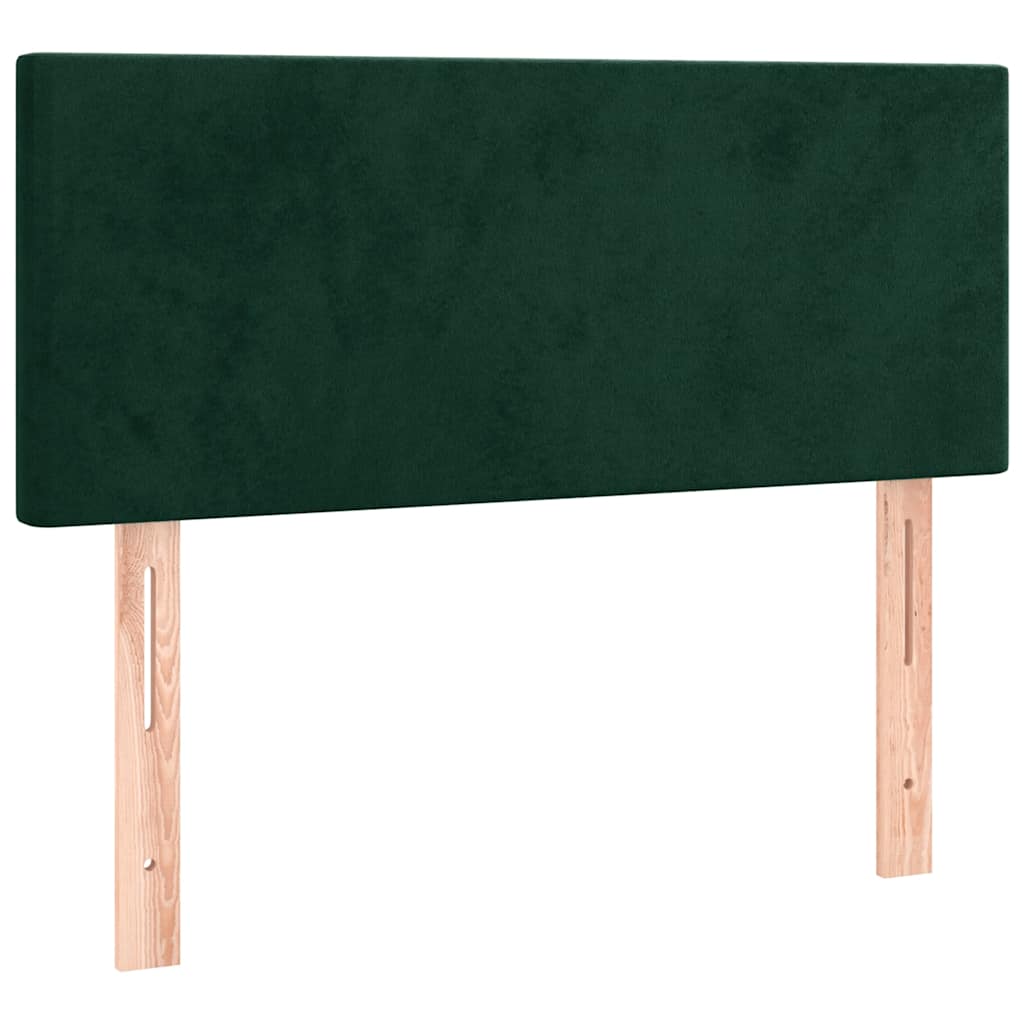 sengegavl 100x5x78/88 cm fløjl mørkegrøn