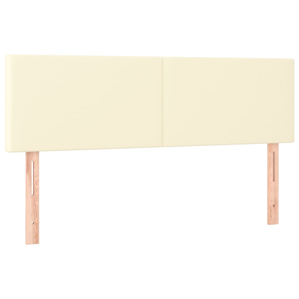 sengegavle 144x5x78/88 cm kunstlæder cremefarvet