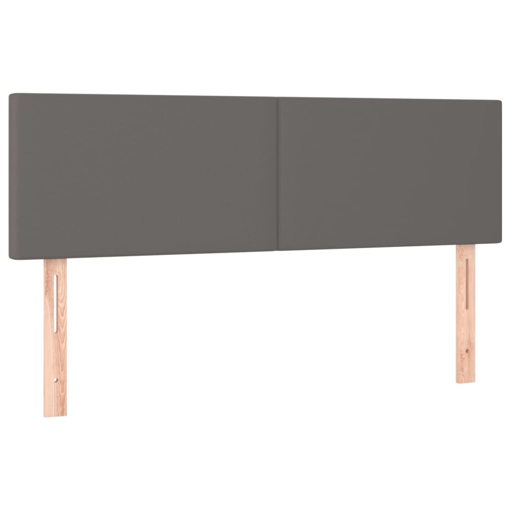 sengegavle 144x5x78/88 cm kunstlæder grå